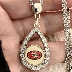 SAN FRANCISCO 49ers INSPIRED NECKLACE teardrop